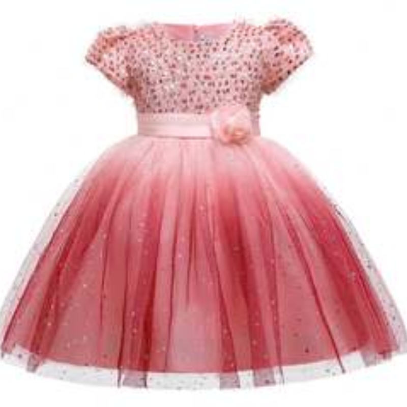 Baige Kinderneue Stil formelle Rüschen Spitzen Hochzeitsfeier Abend Prinzessin Blumen Baby Mädchen Kleid L5161