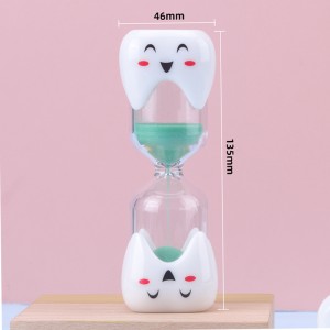 Neues Bürsten kreativ 2 Minuten 3 Minuten Sanduhr für Kinder zahnförmige Sanduhr Smiley Pinsel Timer Plastik