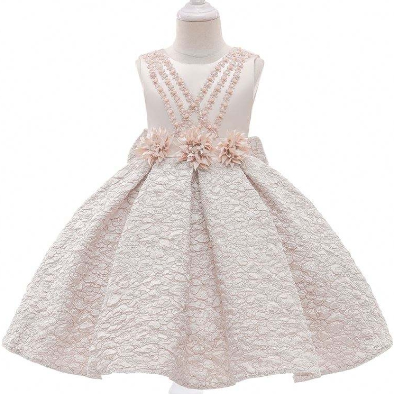 Baige Mode Girls Festzug Prinzessin Blumenkleid Kinder Prom Ballkleider Satinpartykleider