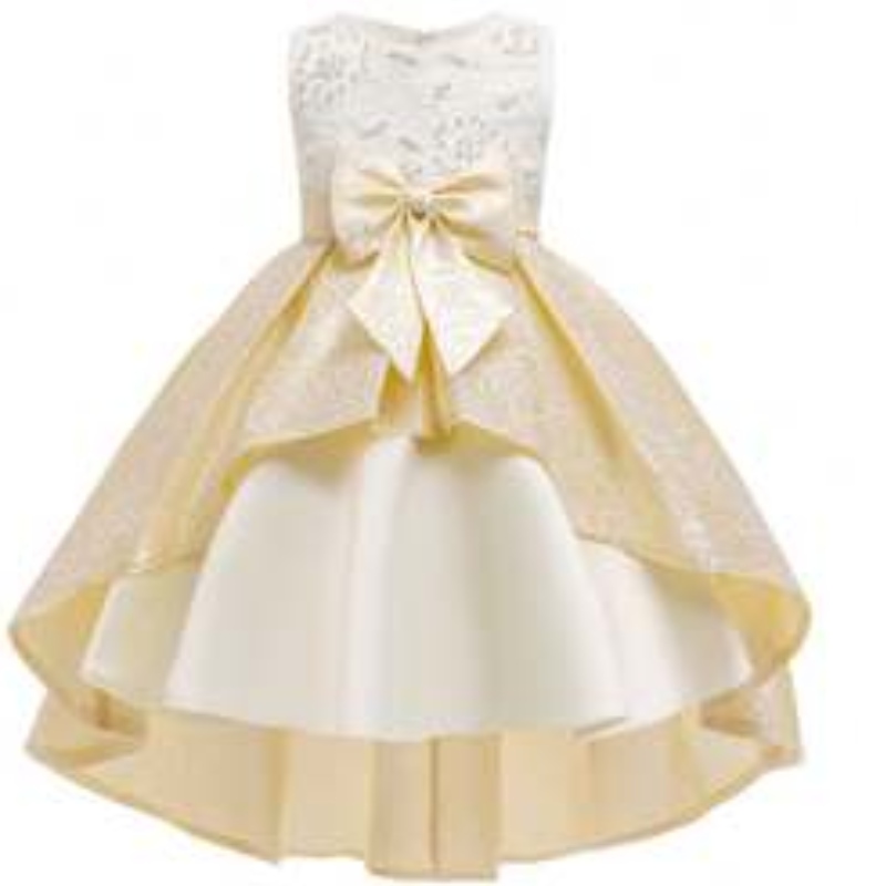 Baige Boutique Kleidung Mädchen Party Kleider Satin Kinder Kleid Designs Langes Kleidungsstück T5176