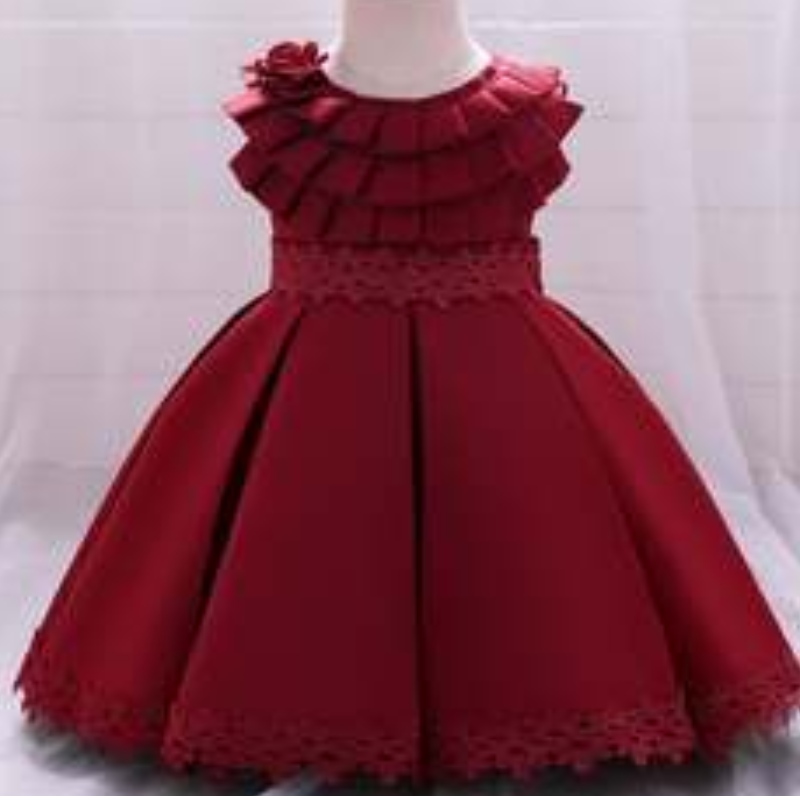 Baigeneue Modes Kinder Ballkleid ärmellose Satinparty formelle Hochzeitsblumenmädchen Kleid L1976XZ