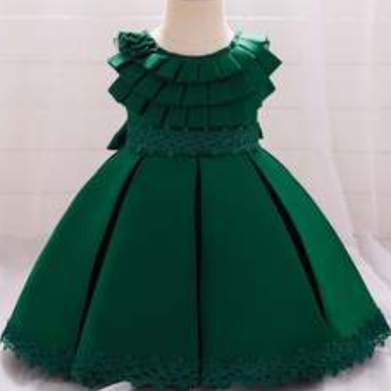 Baigeneue Modes Kinder Ballkleid ärmellose Satinparty formelle Hochzeitsblumenmädchen Kleid L1976XZ