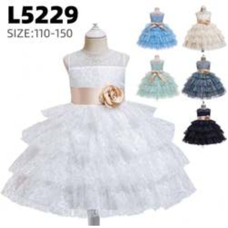 Baigeneue stilvolle Abendpartykleid 3-10 Jahre Blumenmädchen Spitzen Prinzessin Ballkleid