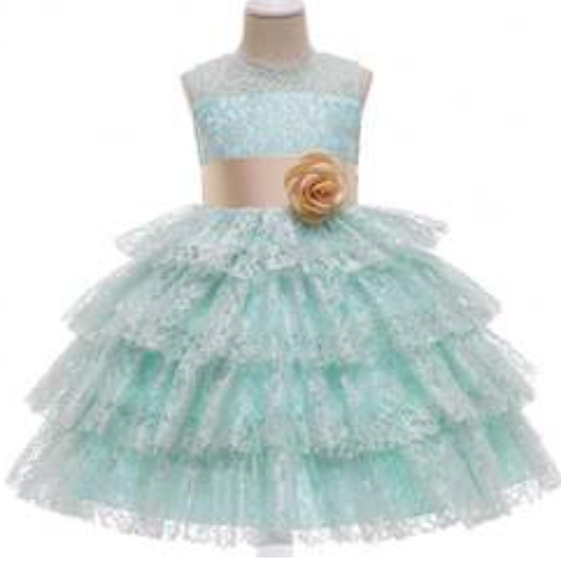 Baigeneue stilvolle Abendpartykleid 3-10 Jahre Blumenmädchen Spitzen Prinzessin Ballkleid