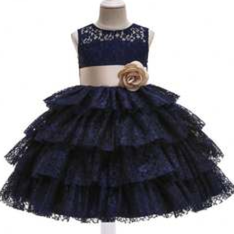 Baigeneue stilvolle Abendpartykleid 3-10 Jahre Blumenmädchen Spitzen Prinzessin Ballkleid