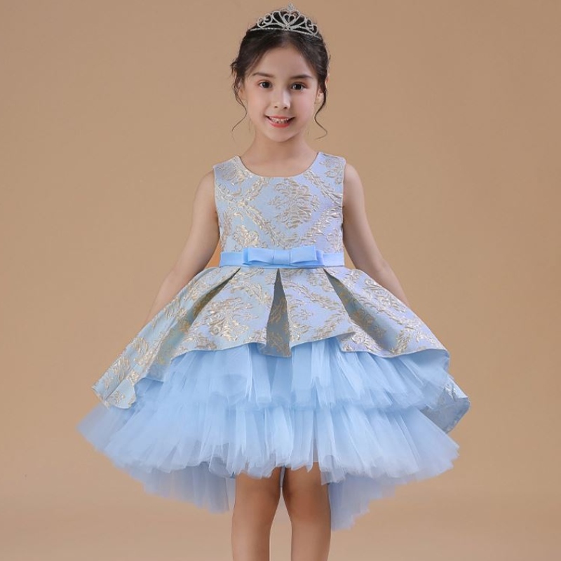 Baige 3-12y Blumenmädchen flauschige Kleiderfabrik Großhandel Boutique Kinderkleidung Prinzessin Tutu Rock 2171