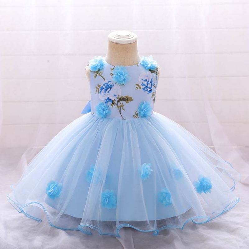 Hot Sale Baby Summer Girl Party Kleid Kinder Geburtstag Hochzeitskleid für 3-24 m tragen l1909xz