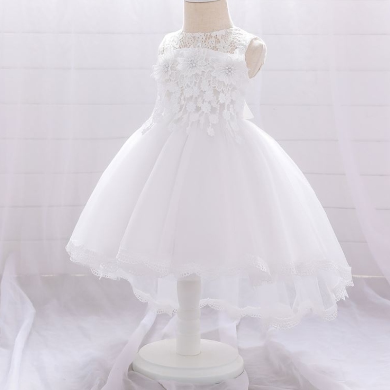 Baige Blume Mädchen Hochzeitskleid Baby Mädchen Taufe Prinzessin Tailing Kleider T1938XZ