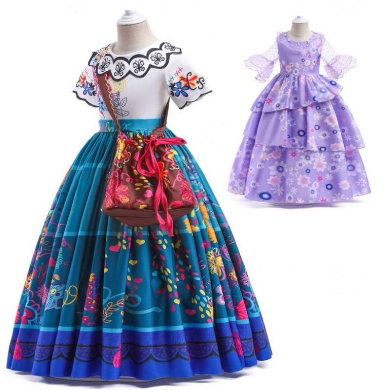 Baige Encanto Mirabel Isabella Purple Girl Kleid Langarmes New Carnival Kinder Party Cosplay Kostüm