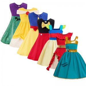 Sommermädchen Meerjungfrau Prinzessin Kleider Schneewittchen Kleinkind Geburtstag Belle Party Kleid Kleidung