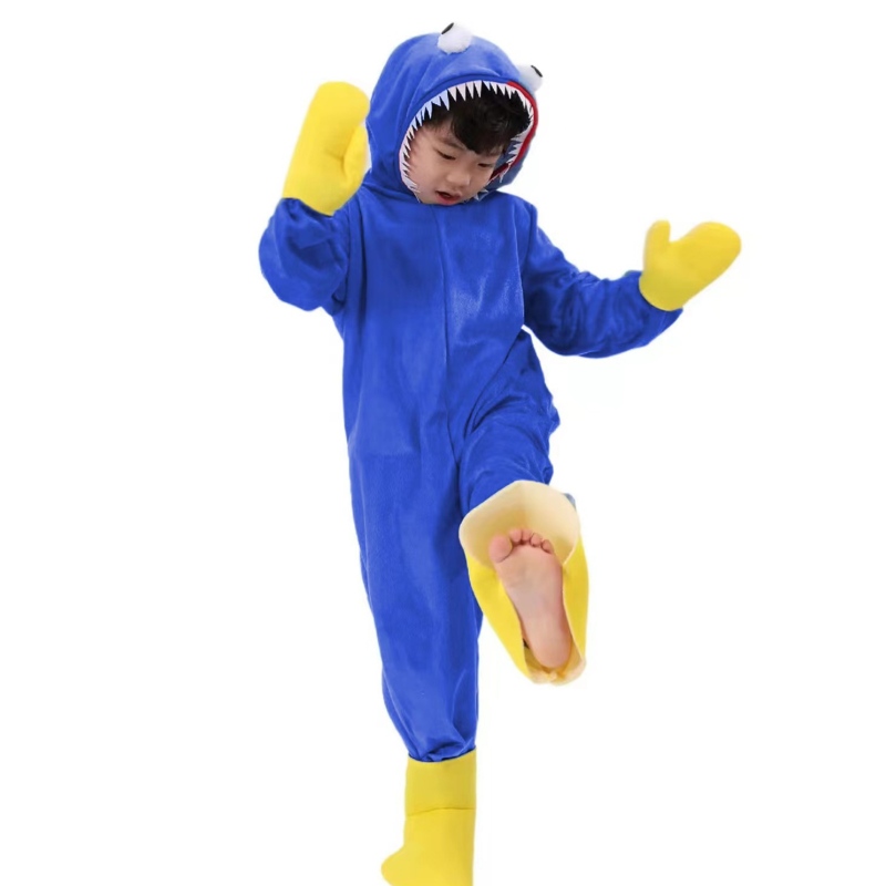 Neuankömmlinge heiße Mohn -Playtime -Kostüm Blau Poppy Cartoon Umarmung Gy Wuggys Cosplay Monster Halloween Jumpsuit für Kinder