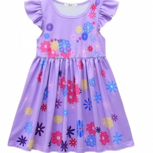 Carnival Encanto Flutter Ärmel Kleider TV Movie Cosplay Mirabel Prinzessin Mädchen Geburtstagsfeier COSS Kleid Seidenmilch Kleidung