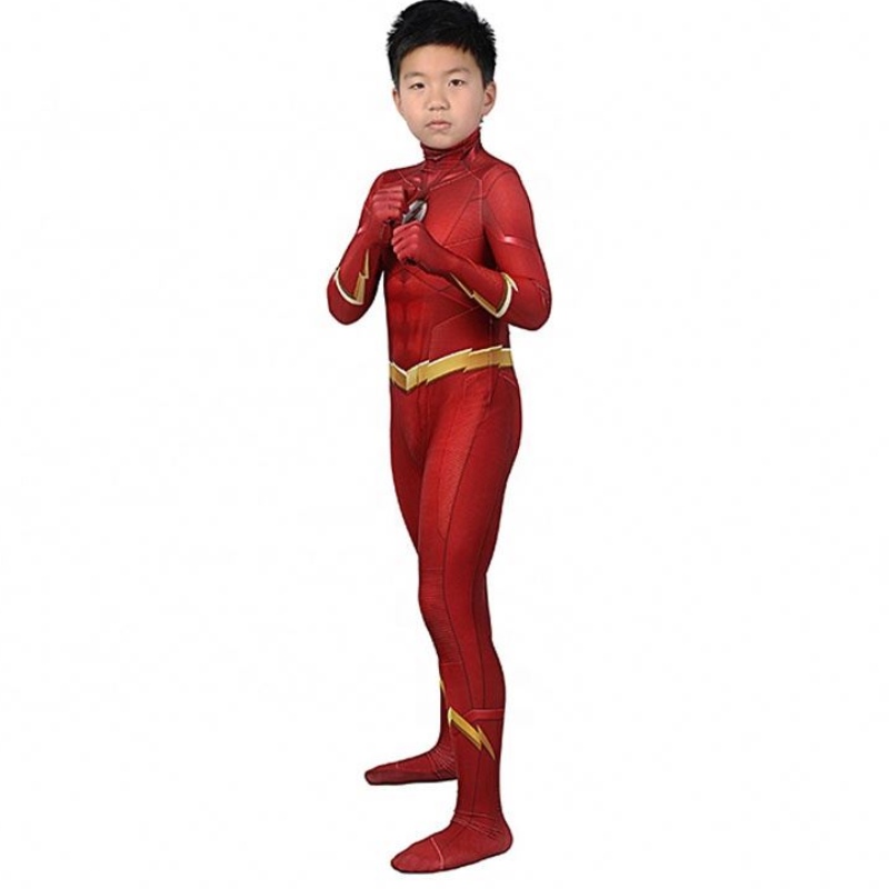 Fabrik Direktverkauf Die Flash -Staffel 5 Barry Allen Kids Superhelden Kostüme Strumpfhosen und Kostüme Cosplay