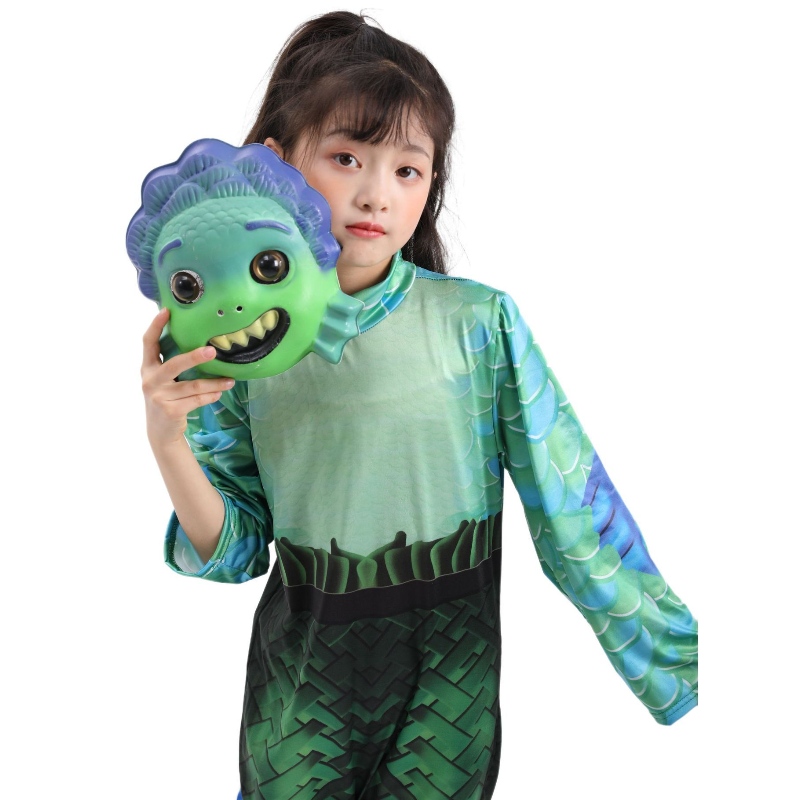 Halloween Sea Monster Cosplay Luca Movie Kostüme Party Masken Jumpsuit Kinder Rollenspiel Partykleidung