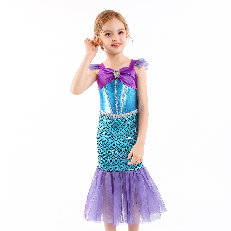 Mädchen Prinzessin kleine Meerjungfrau Kleid Kinder Cosplay Charme Kostüm Kinder Karneval Geburtstagsfeier Kleidung Sommerkleid Mädchen