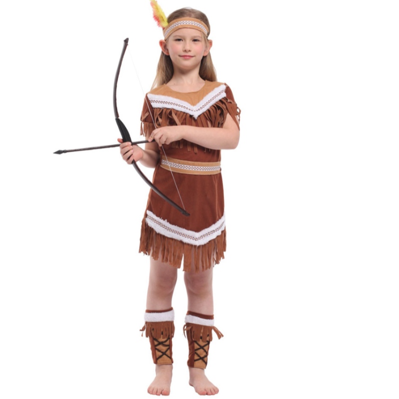 Halloween indische Prinzessin Kostüme Kinder Mädchen Pocahontas Jäger Kostüm Purim Party Mardi Gras Kostüm