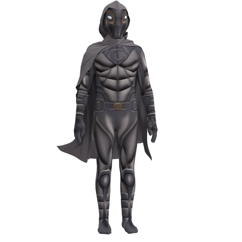 Moon Knight Kostüm Marc Spector Black Superhelden Film Cosplay Jumpsuit Anzug für Halloween -Kinder und Männer