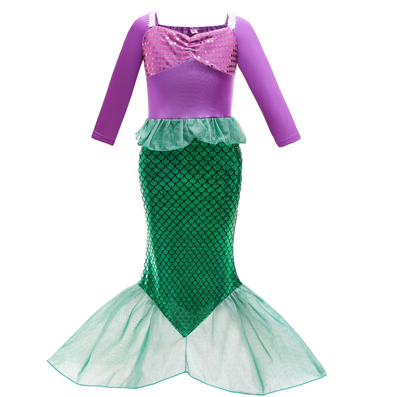 Mädchen kleine Meerjungfrau Ariel Prinzessin Kleid Cosplay Kostüme Kinder Baby Ariel Fancy Kostüm Kind Halloween Geburtstagsfeier Kleidung