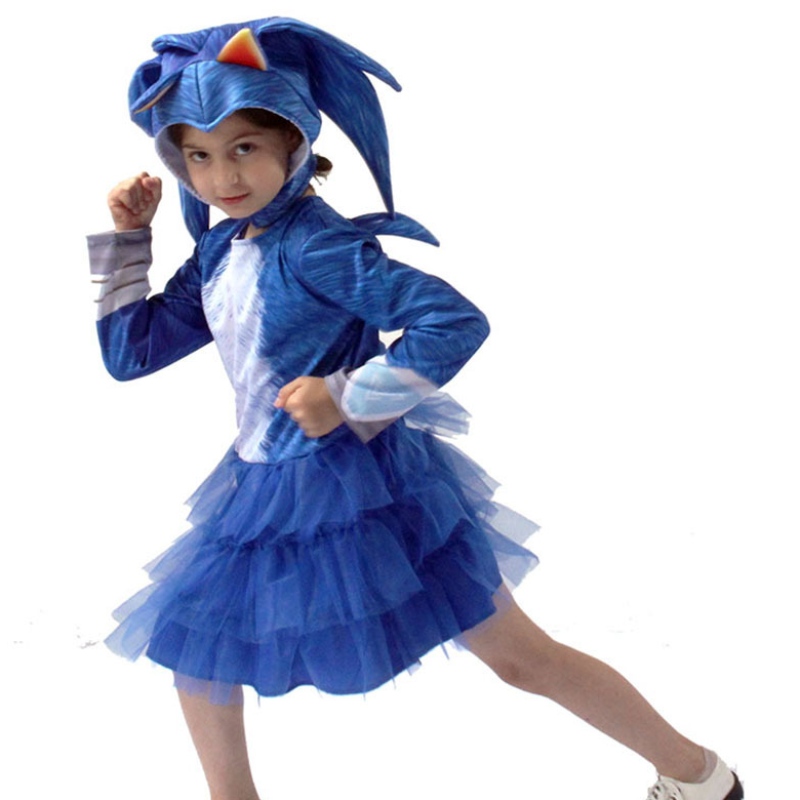 Kinder der Kinder Sonic Hedgehog Girls Cosplay -Kleidung und Kleiderbühne Kinderkostüm