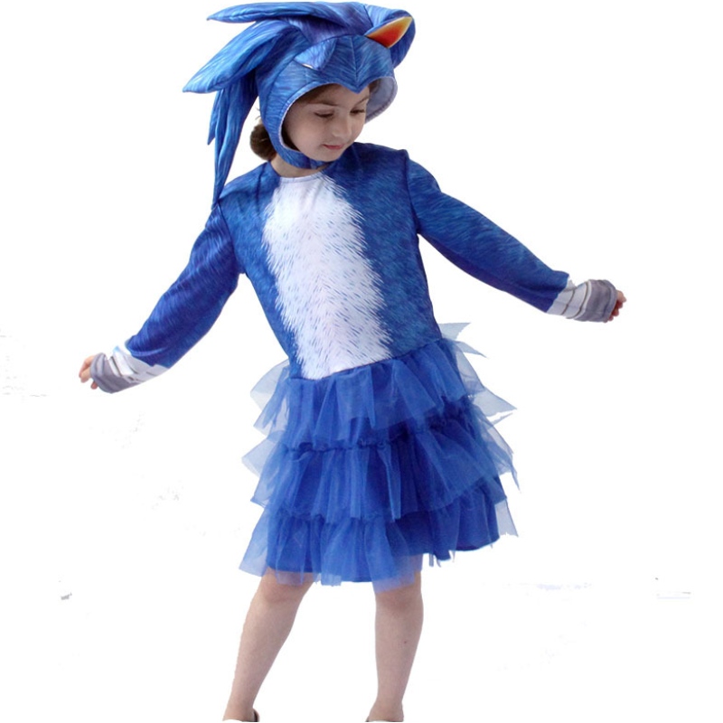 Kinder der Kinder Sonic Hedgehog Girls Cosplay -Kleidung und Kleiderbühne Kinderkostüm