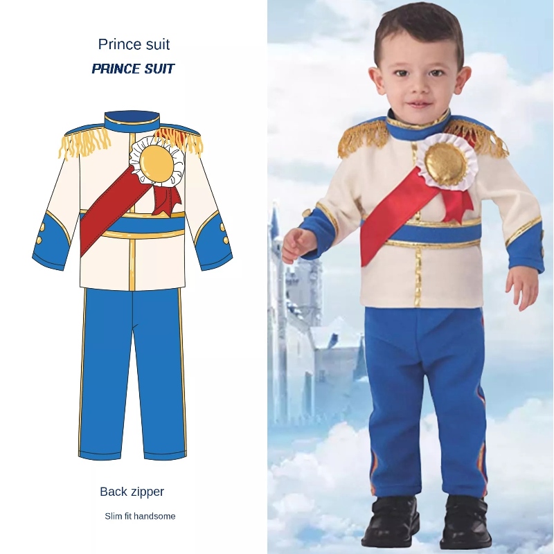 Halloween Weihnachts -Cosplay -Party Outfits Ausgespeißt Kleidung Kinder Jungen mittelalterlicher Prinz Boy King Kostüm