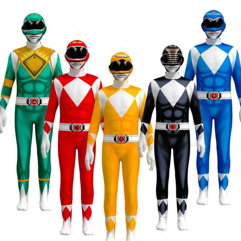 Multiple Color TV&Movie Superhelden setzt Halloween Party Requisiten Performance Wear Power Ranger Kostüm