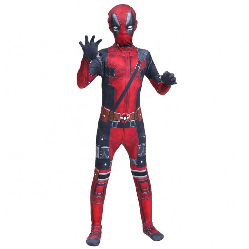 Jungen coole Filme Anime Superhelden Halloween Weihnachten Party Geschenke Cosplay Dead Pool Kinder Kostüme mit Kopfbedeckungsschwerts Waffen