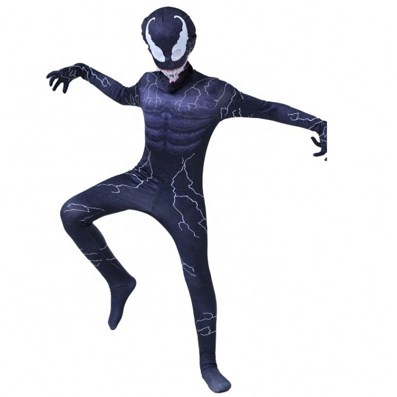 Derneueste Peter Eddie Fancy Muscle Bodysuit Boys Superhelden Jumpsuit Spiderman Halloween Venom Cosplay Kinderkostüme