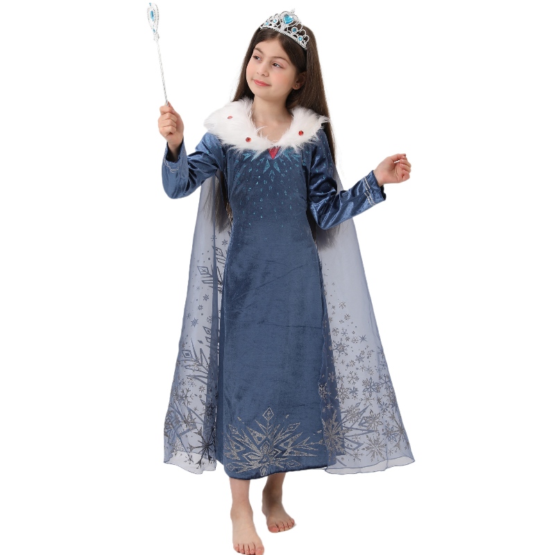 Halloween -Kostüme von Kindern Prinzessin Kleid Carnival Kleid Königin Cape Elsa Kleid