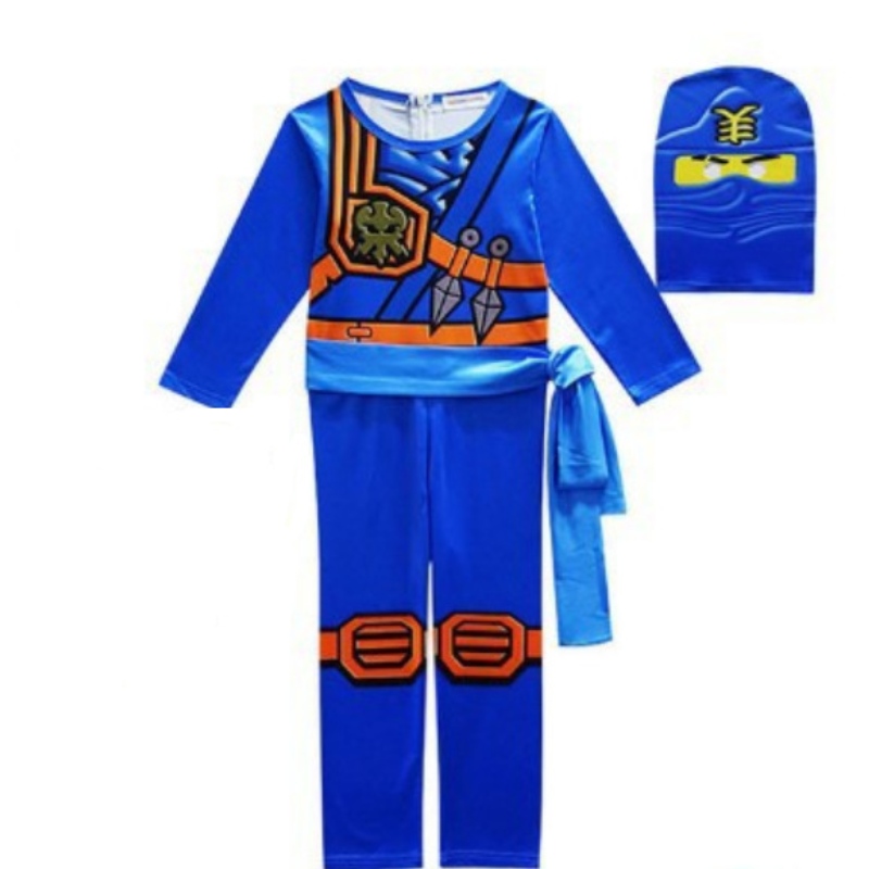 Heißer Verkauf von Halloween Children Fancy Party Dress Up Ninja Go Kostüm für Kinder Ninja Cosplay -Jumpsuits Maske Set