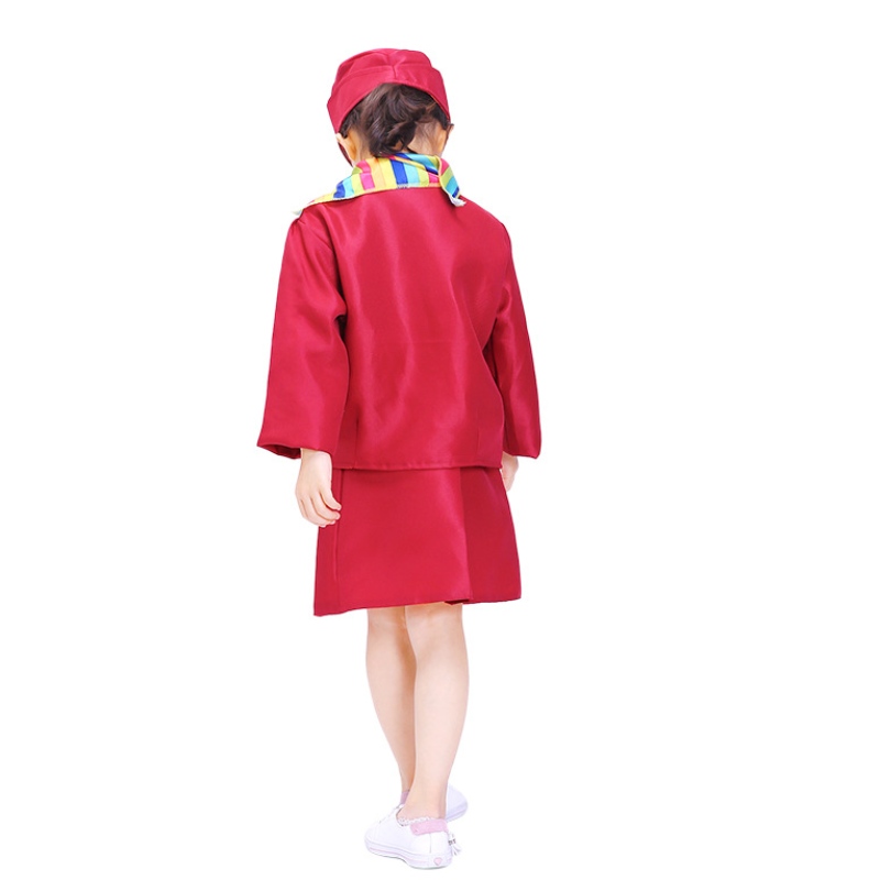 Rollenspiele von Kindern Cosplay Kostüm Airline Stewardess Kostüm Dress Up mit Accessoires für Kinder