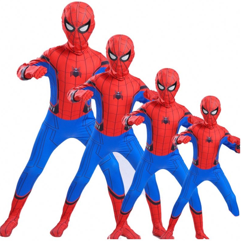 Hochwertige Eltern-Kinder-Kinder parallel Anime Black Spider Mann Jumpsuit TV&movie Cosplay Spiderman Halloween Kostüm