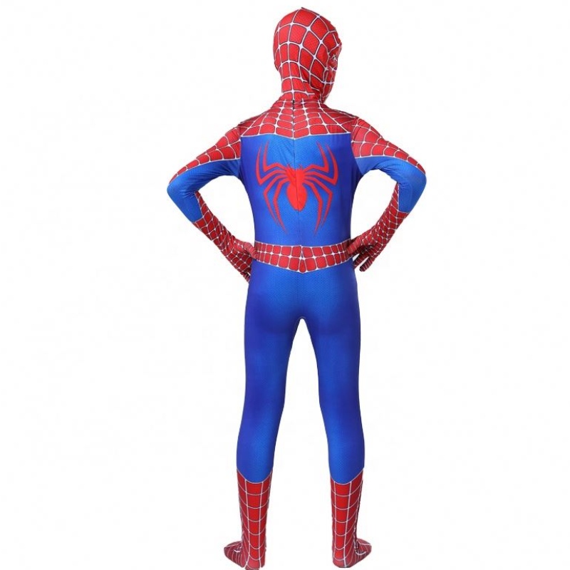 ZIP -up -klassischer Film Anime engen Overall für Halloween Carnival Amazing Spiderman Cosplay Kostüm für Kinder mit Gesichtsmaske