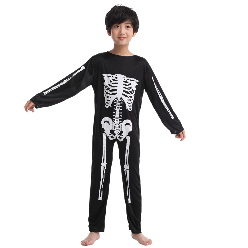 Halloween Skeleton Kids Kostüm Glühen im dunklen Knochenschädel -Outfit für Halloween -Karneval