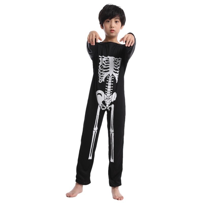 Halloween Skeleton Kids Kostüm Glühen im dunklen Knochenschädel -Outfit für Halloween -Karneval