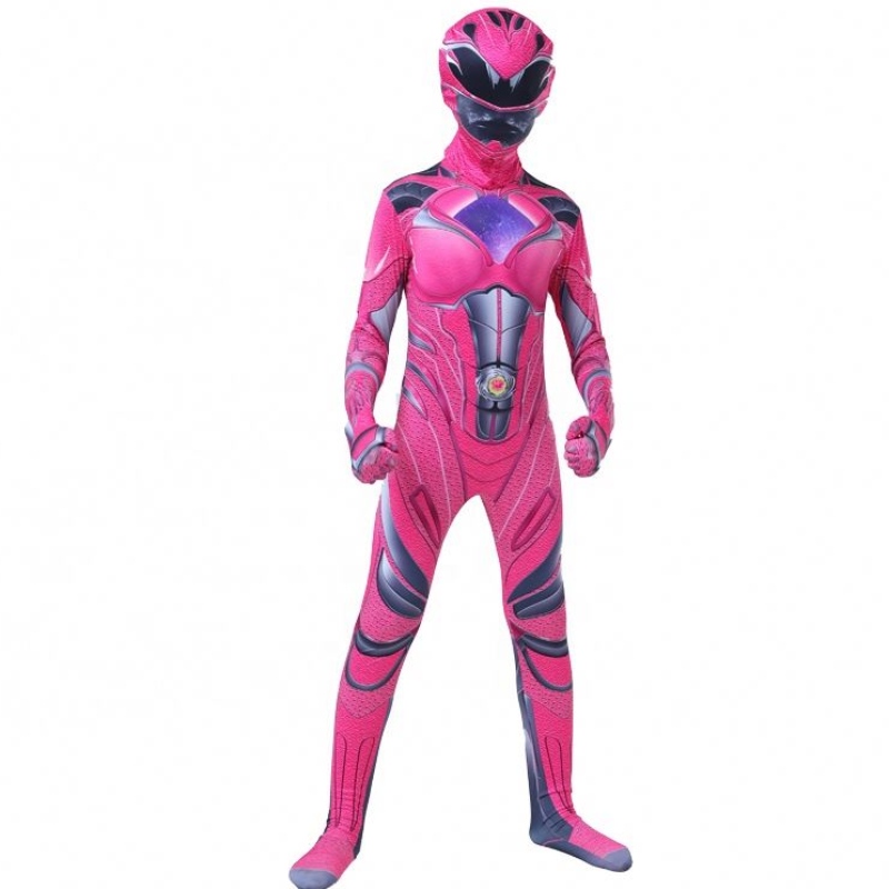 Hot Comic Cartoon Charakter Halloween Party Power Ranger Kostüm mit Gesichtsmaske für Kinder Mädchen