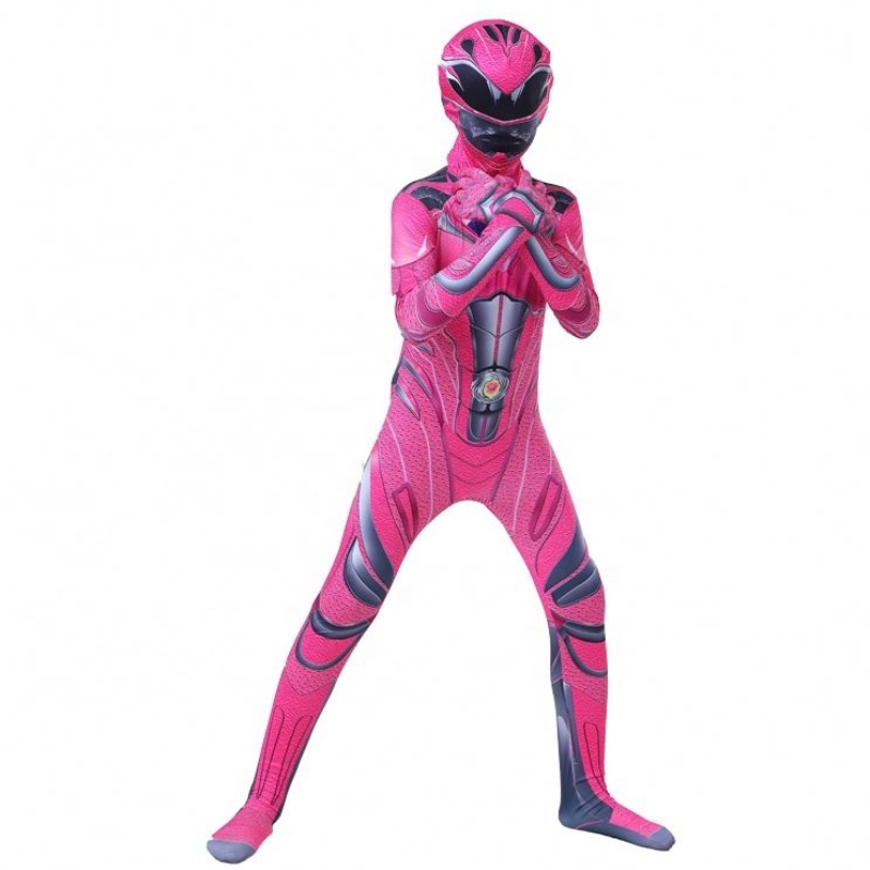 Hot Comic Cartoon Charakter Halloween Party Power Ranger Kostüm mit Gesichtsmaske für Kinder Mädchen