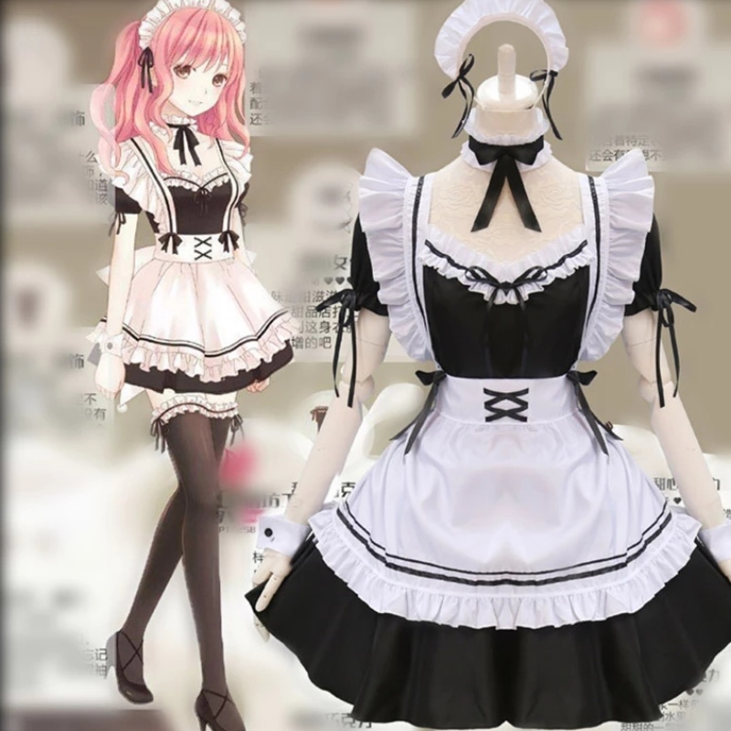 Französisch Maid Apron Lolita Fancy Dress Cosplay Kostüm Maid Kleider Halloween Maid Outfit (S-5xl)