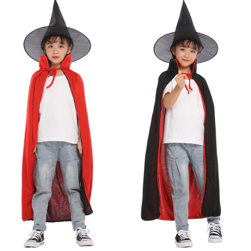 Neuankömmlinge Make -up Cosplay Cosplay Cloak Witch Cape mit Hut Halloween Party Cape für Kinder