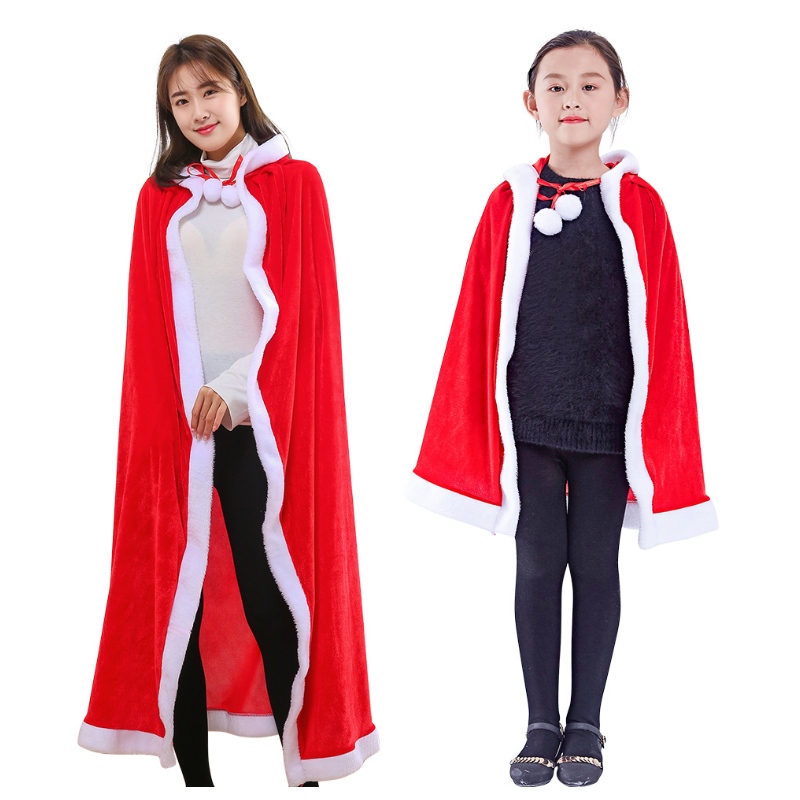 Weihnachtskinder Capes Erwachsene Velvet Cloak Santa Cosplay Party Kostüme