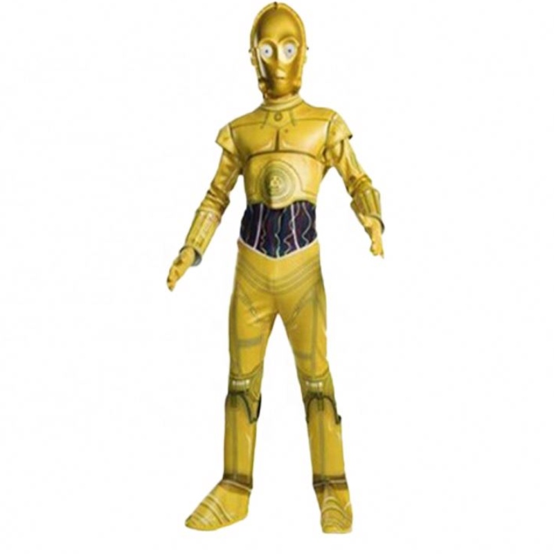 Großhandel Film&film Outfits Anzug für Halloween Geburtstagsfeier Star Cosplay Wars Jumpsuit C-3PO-Roboterkostüm mit Maske für Kinder