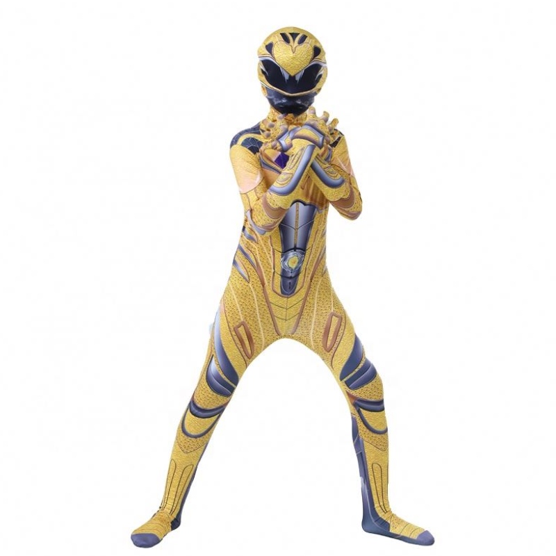 Heißeste Halloween -Film Jumpsuit Anime Superheld Zentai Power Ranger Kostüm für Jungen