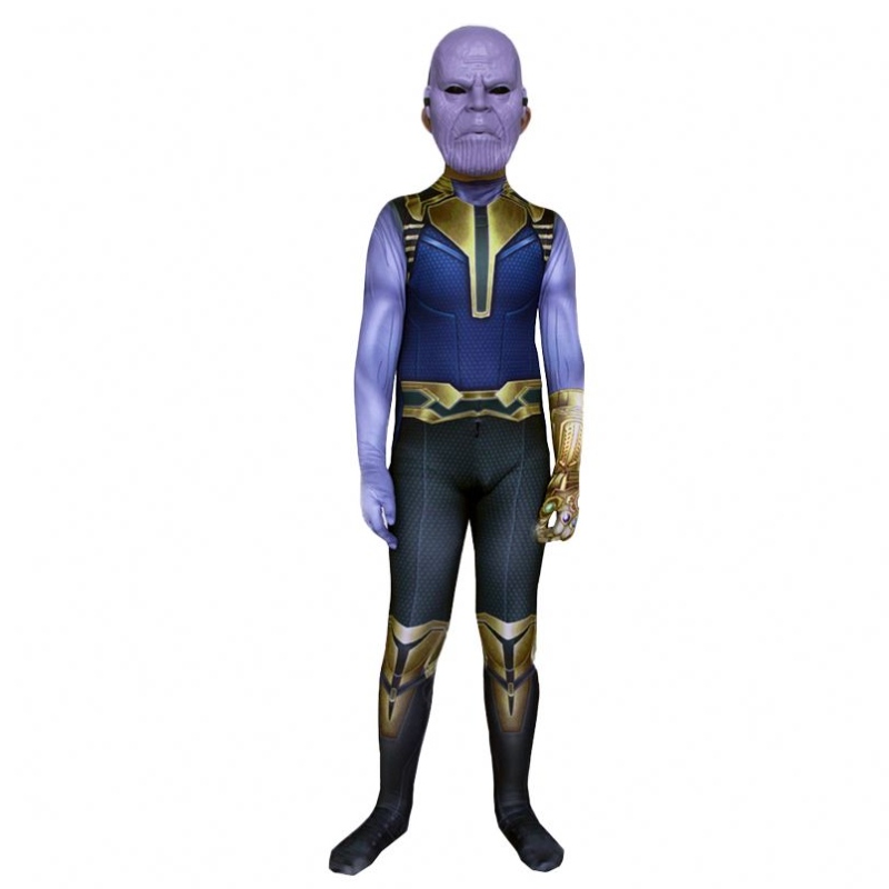 Infinity War Avenger Enge Jumpsuit Bodysuit Halloween Kids&men Devil Film Film Cosplay Factory Supply Thanos Kostüm mit Maske