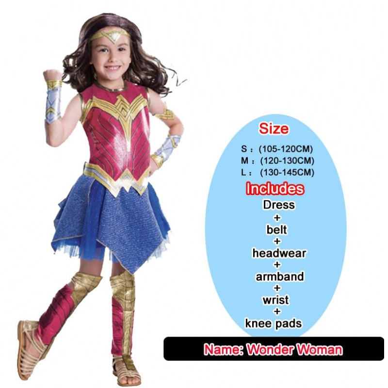 Baige Girls Wonder Woman Kostüm Halloween Set Princess Party Kleid Marienkäfer Kinder Kostüm