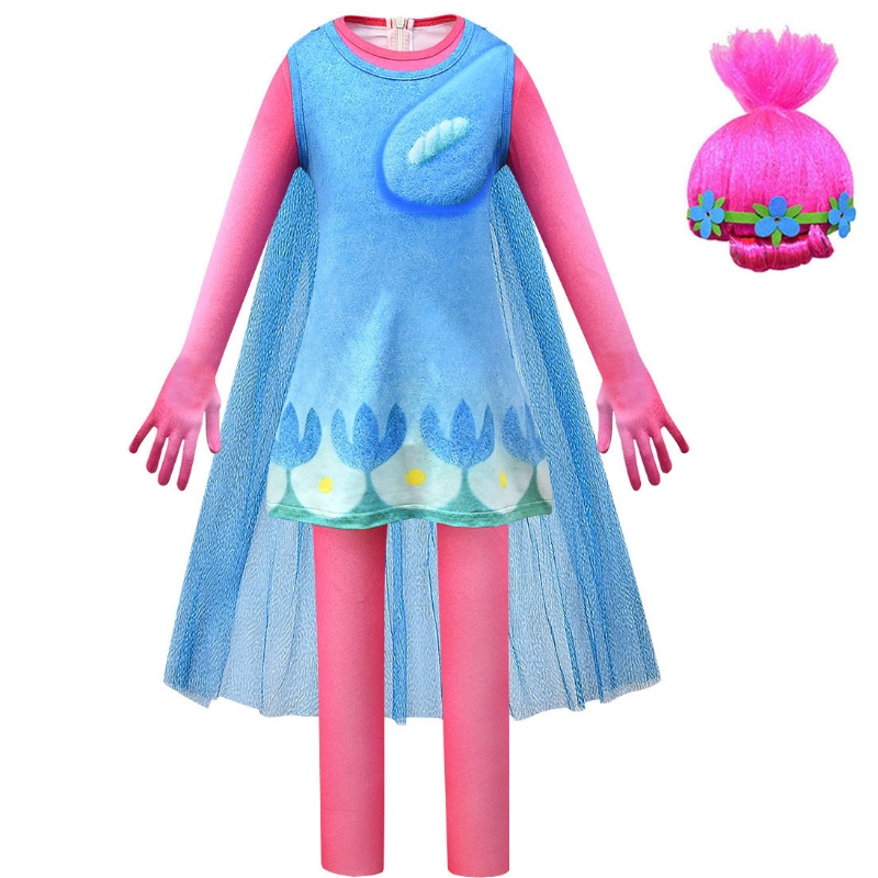 Neueste lustige Glam Elf World Tour Girls Classic Mohn Kostüm für kleine Kinder