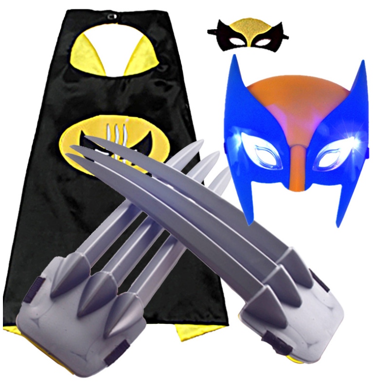 Wolverine Plastikklauenfacepiefe Cloak Weapon Halloween Cosplay Partyspielzeug