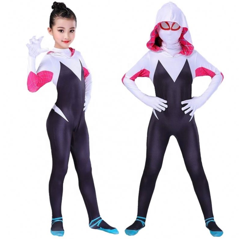 Urlaub Halloween Party Großhandel Women Girls Kinder Kinder Gwen Spider Mann parallel Universal Kleidung Strumpfhosen Cosplay -Kostüme mit Maske