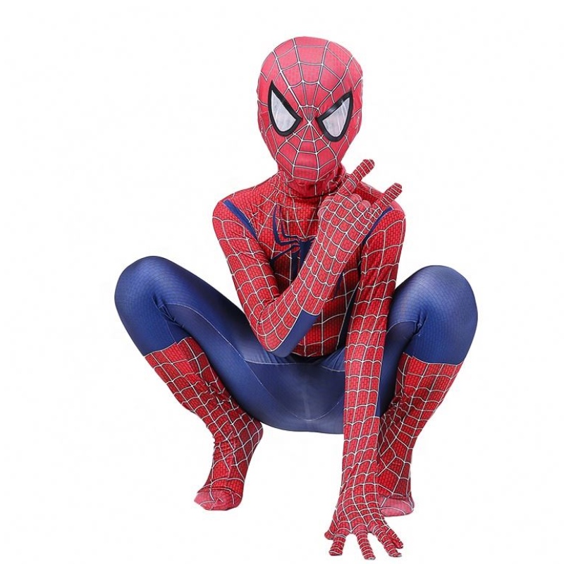 Reißverschluss setzt Halloween TV&movie Superhelden Jumpsuit Performance Wear Spider-Man-Kostüm mit Kopfbedeckung