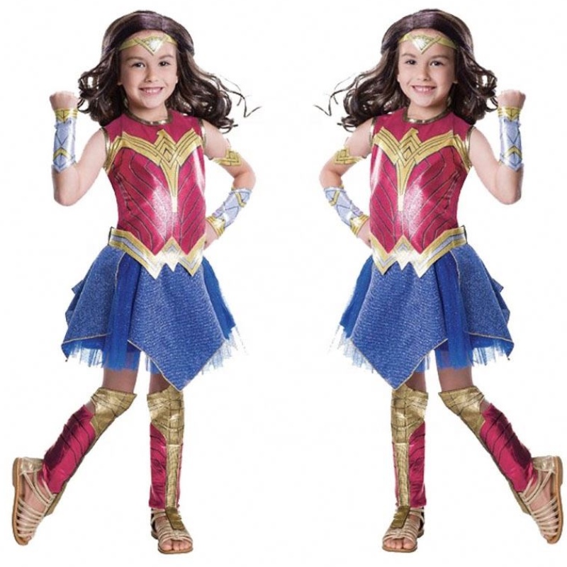 Neue Designkinderkinder Kinder Superhelden Kostüme Wonder Woman Cosplay -Kostüme für Mädchen