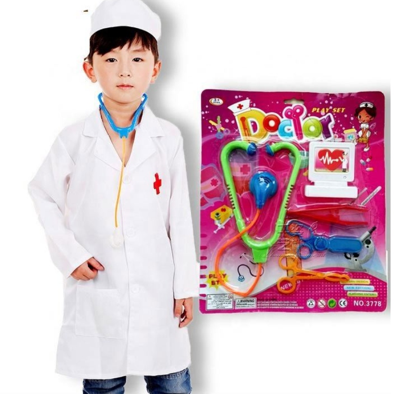 Heißer Labor Chirurg Roleplay Set Children Karriereuniformkleid Anzug Halloween Doktor Krankenschwester Cosplay -Kostüm und Spielzeug für Kinder